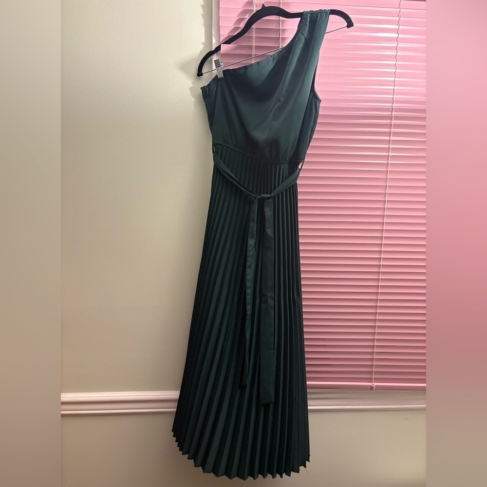 Chic One-Shoulder Dark Green Dress